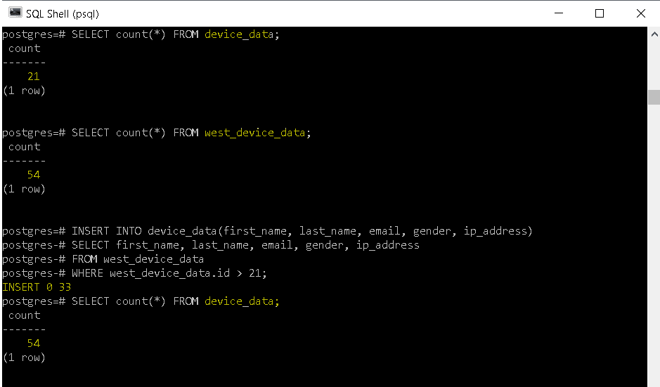 PostgreSQL INSERT Multiple Rows tutorial)