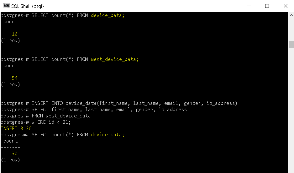 PostgreSQL INSERT Multiple Rows tutorial)