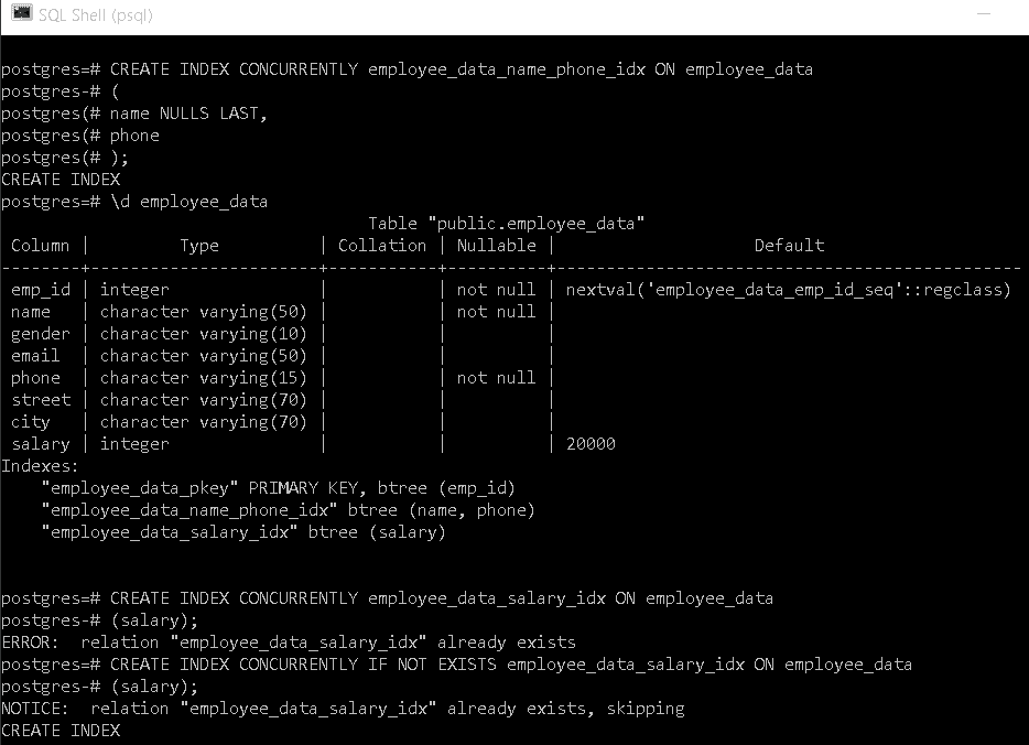 PostgreSQL CREATE INDEX + 13 Useful Examples