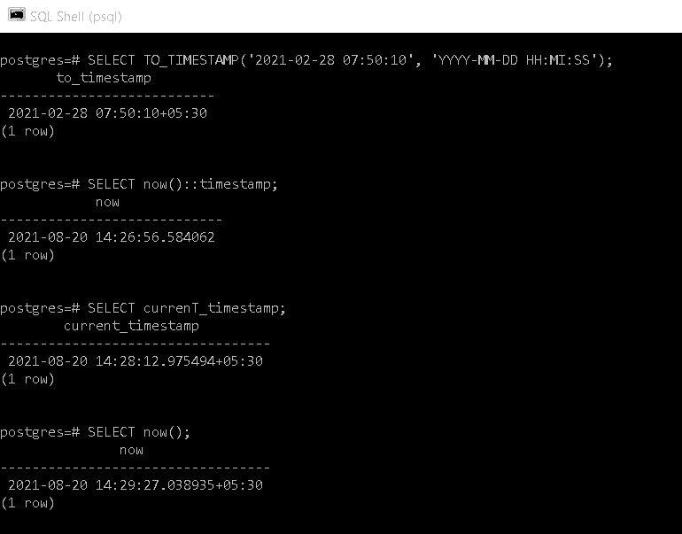 PostgreSQL TO_TIMESTAMP function + Examples