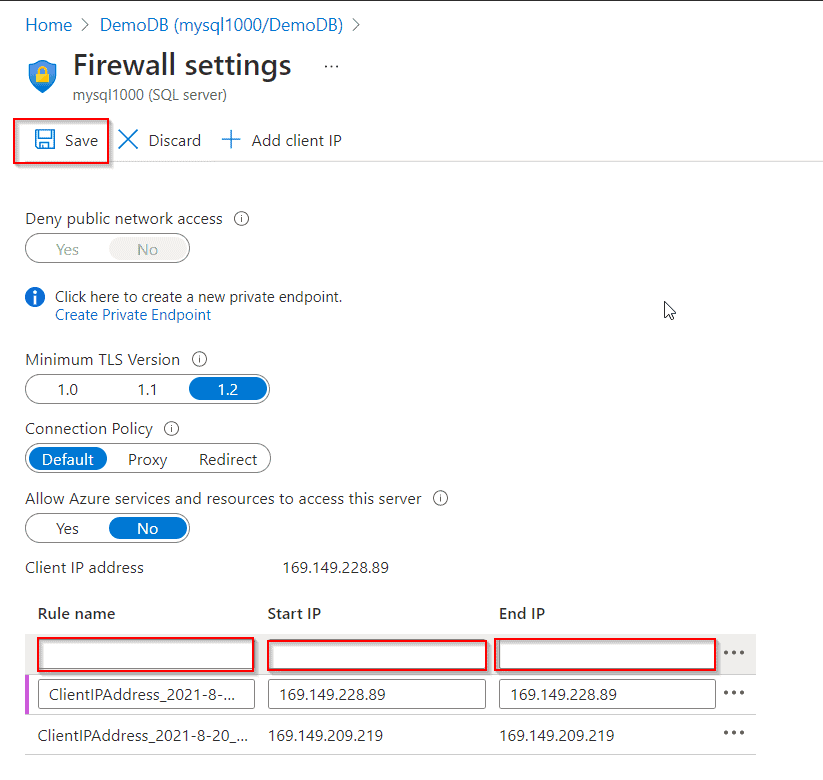 Cannot open server requested by the login. client is not allowed to