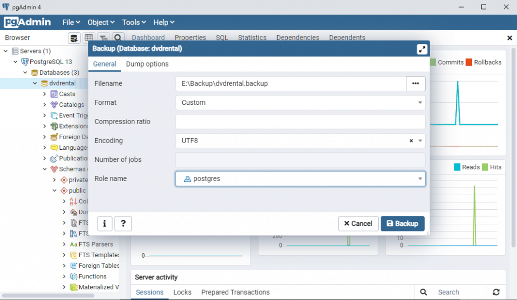 How to backup PostgreSQL database