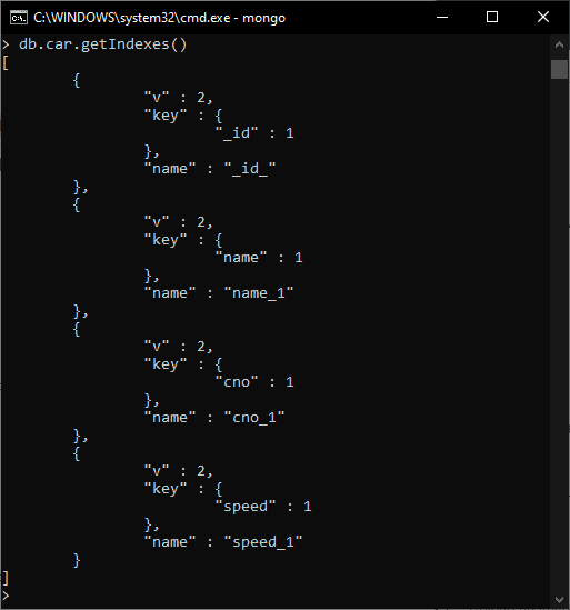 Create index in MongoDB