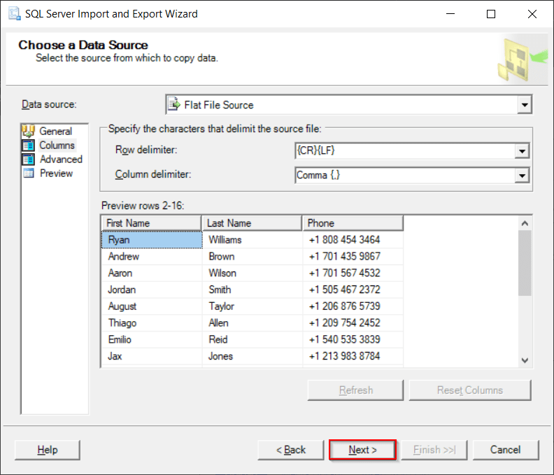 SQL Server bulk insert from CSV file
