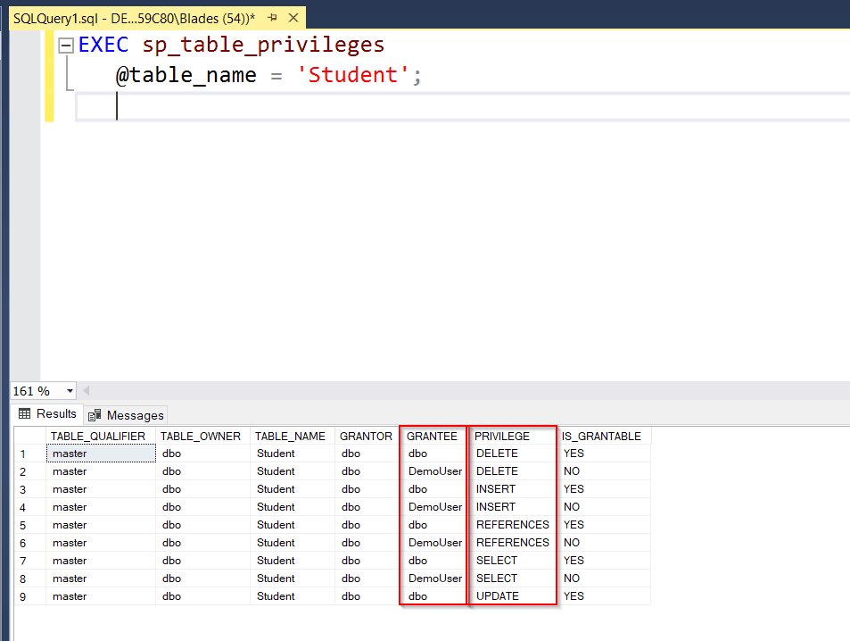 SQL Server User Permissions