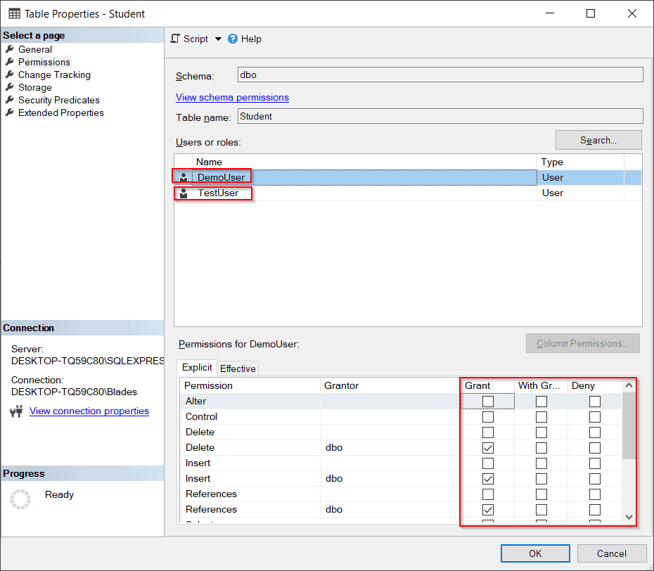 SQL Server User Permissions