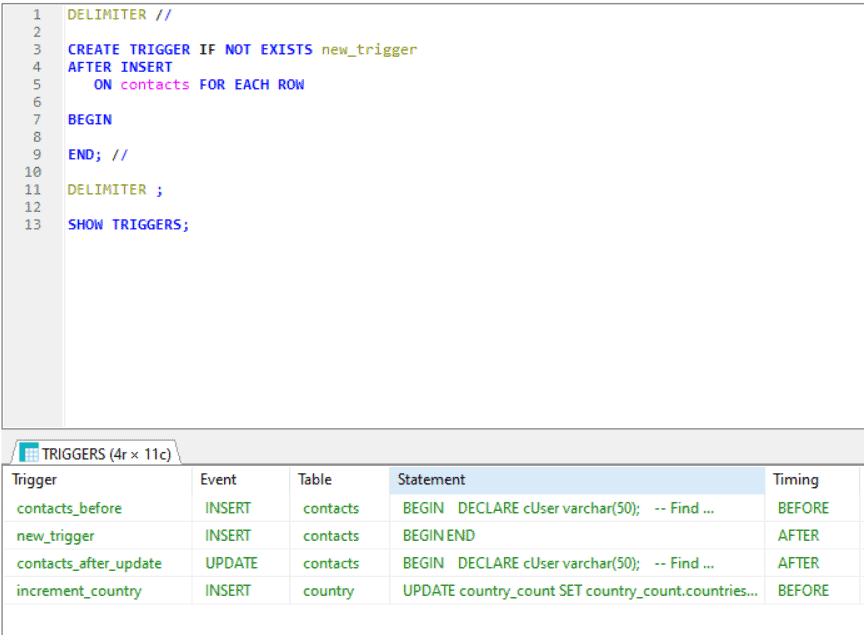 How to Create Trigger in MariaDB