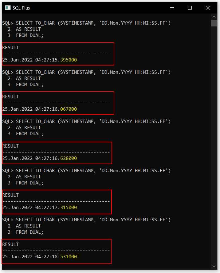 Oracle to_char Date Format