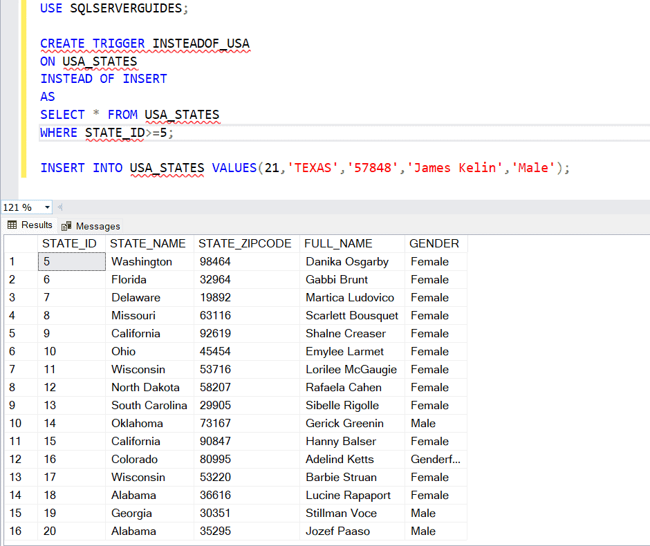 SQL Server Trigger Before Insert