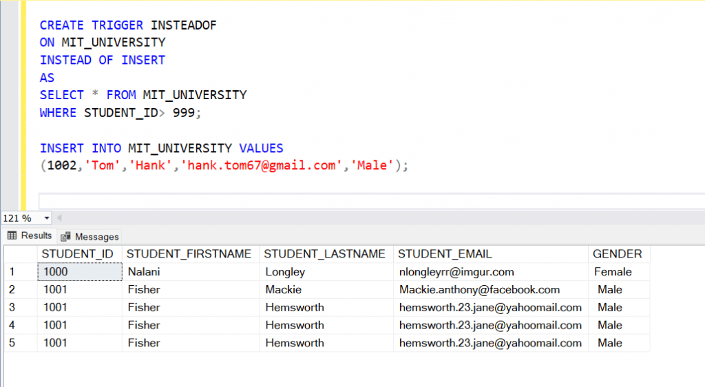 SQL Server Trigger Before Insert