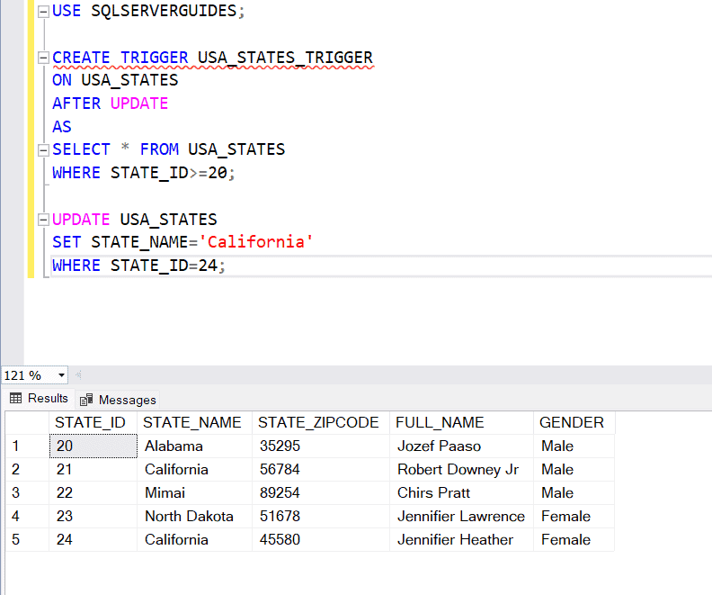 SQL Server Trigger After Insert Update