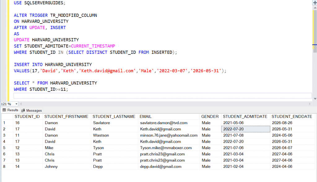 SQL Server Update Trigger Only If Column is Modified