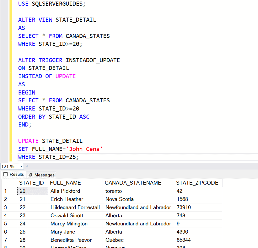 SQL Server Trigger On View