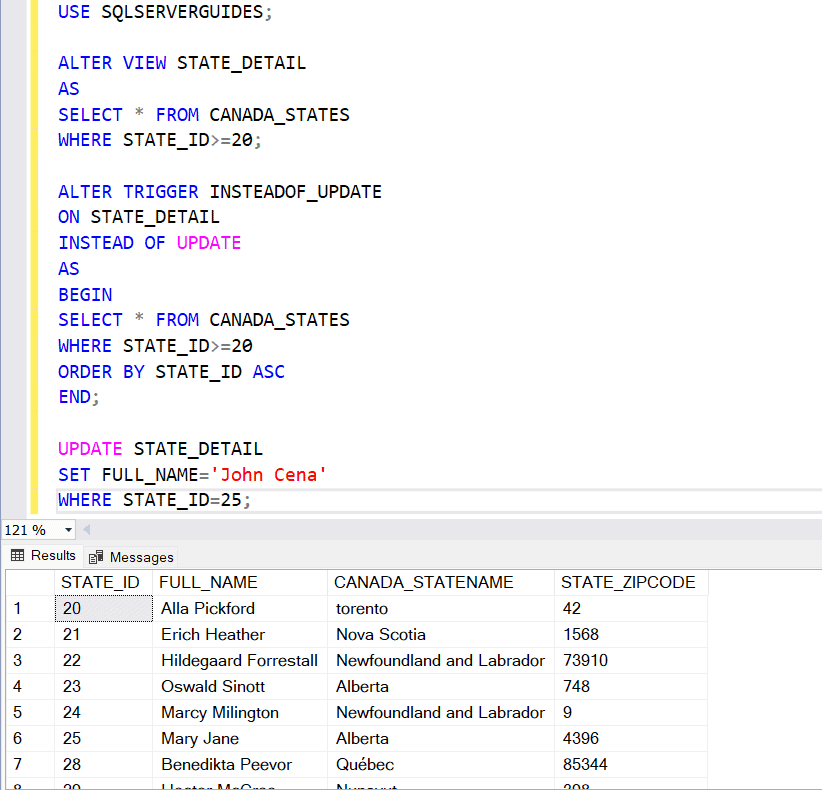 SQL Server Trigger On View