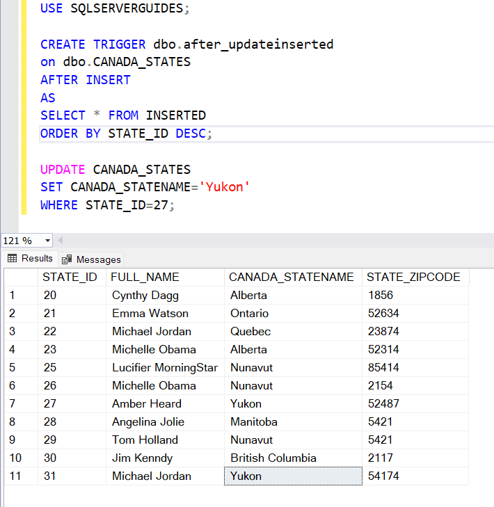 Trigger to insert data in another table in SQL Server