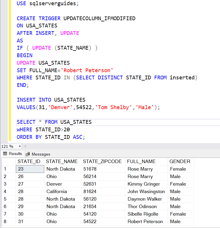 SQL Server Update Trigger Only If Column is Modified