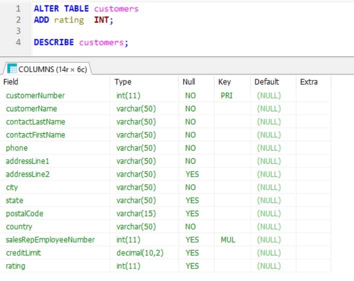 MariaDB Add Column With Default Value