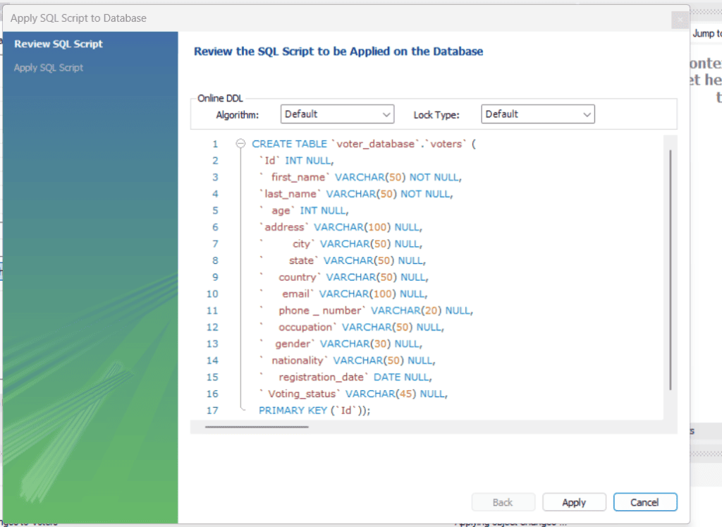 How to Create Table in MySQL