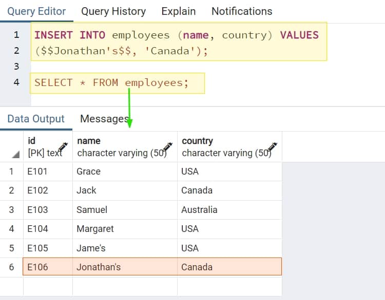 How to Escape Single Quote in PostgreSQL