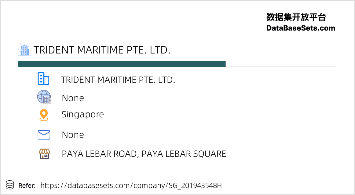 TRIDENT MARITIME PTE. LTD. Singapore 全球公司数据集开放平台 💿