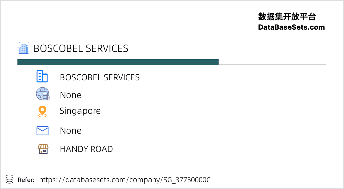 BOSCOBEL SERVICES Singapore 全球公司数据集开放平台 💿