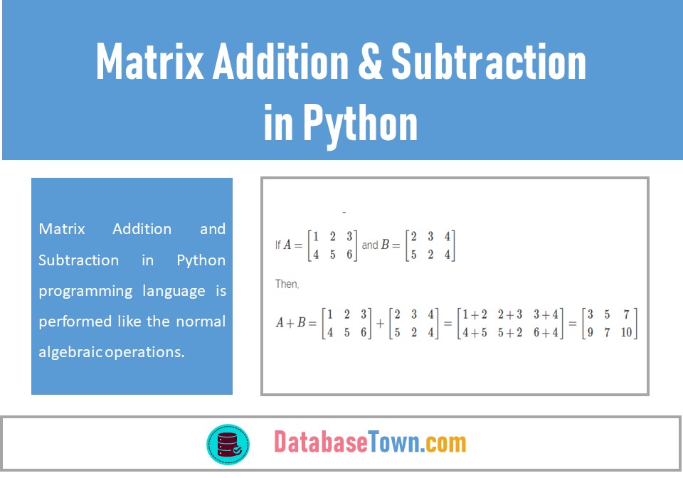 Algorithm For Matrix Addition And Subtraction In Python Brian