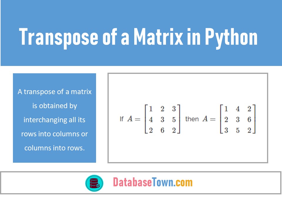 Transpose of a Matrix in Python DatabaseTown