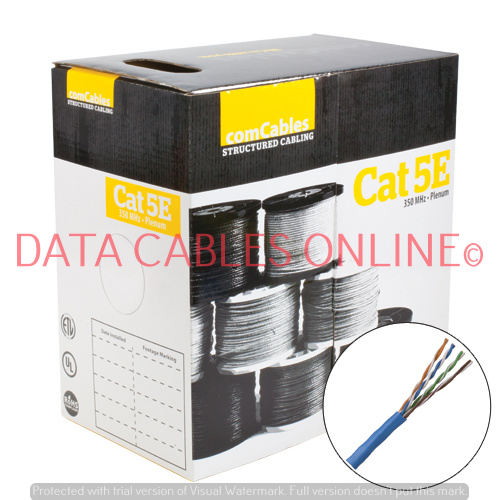 Cat 5E Enhanced 4 Pair 24 AWG 350 MHz Plenum 1000FT Box Data Cables