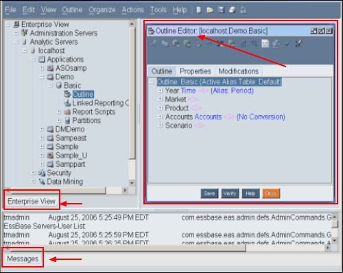 Essbase Administration Services Console