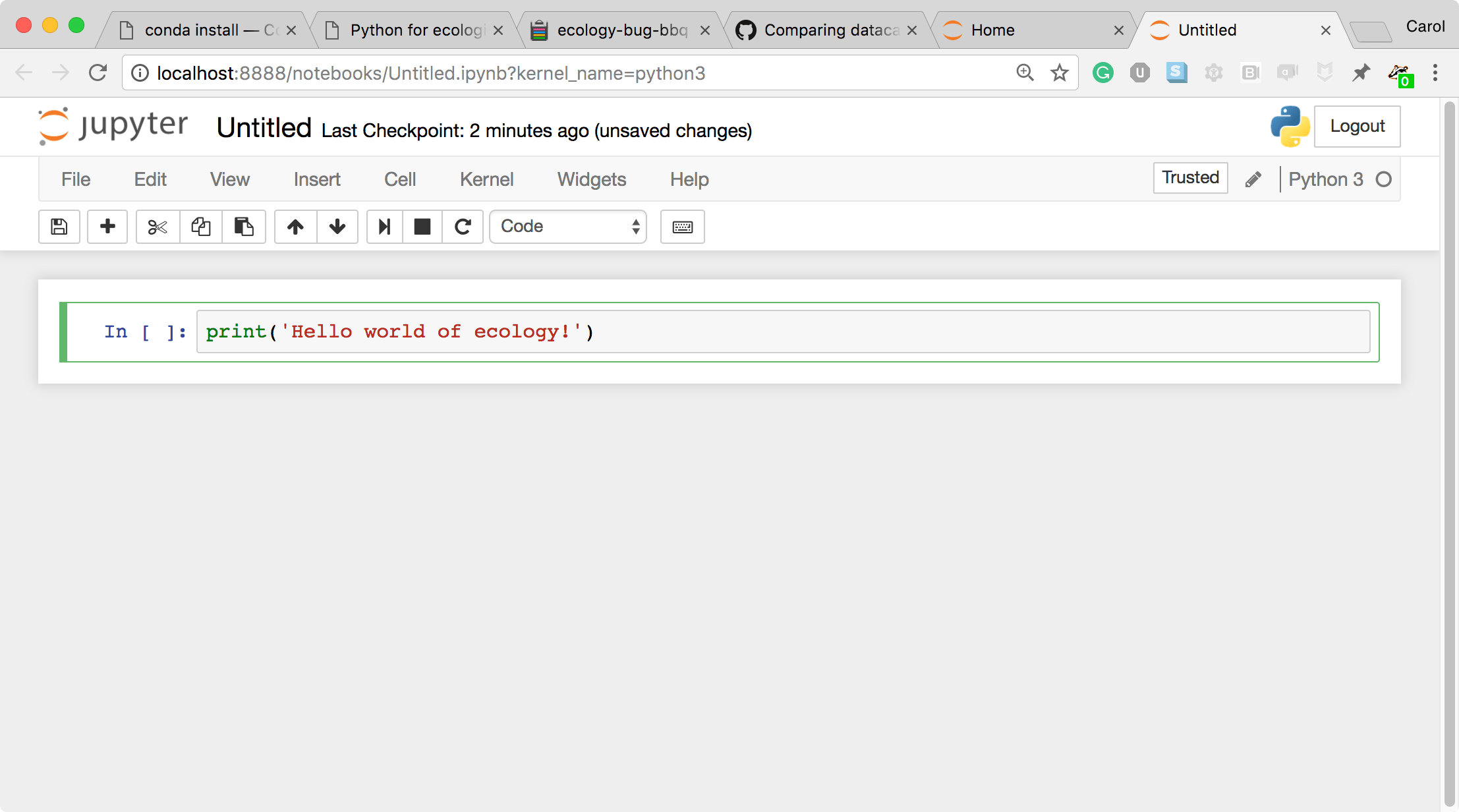Data Analysis and Visualization in Python for Ecologists Overview of