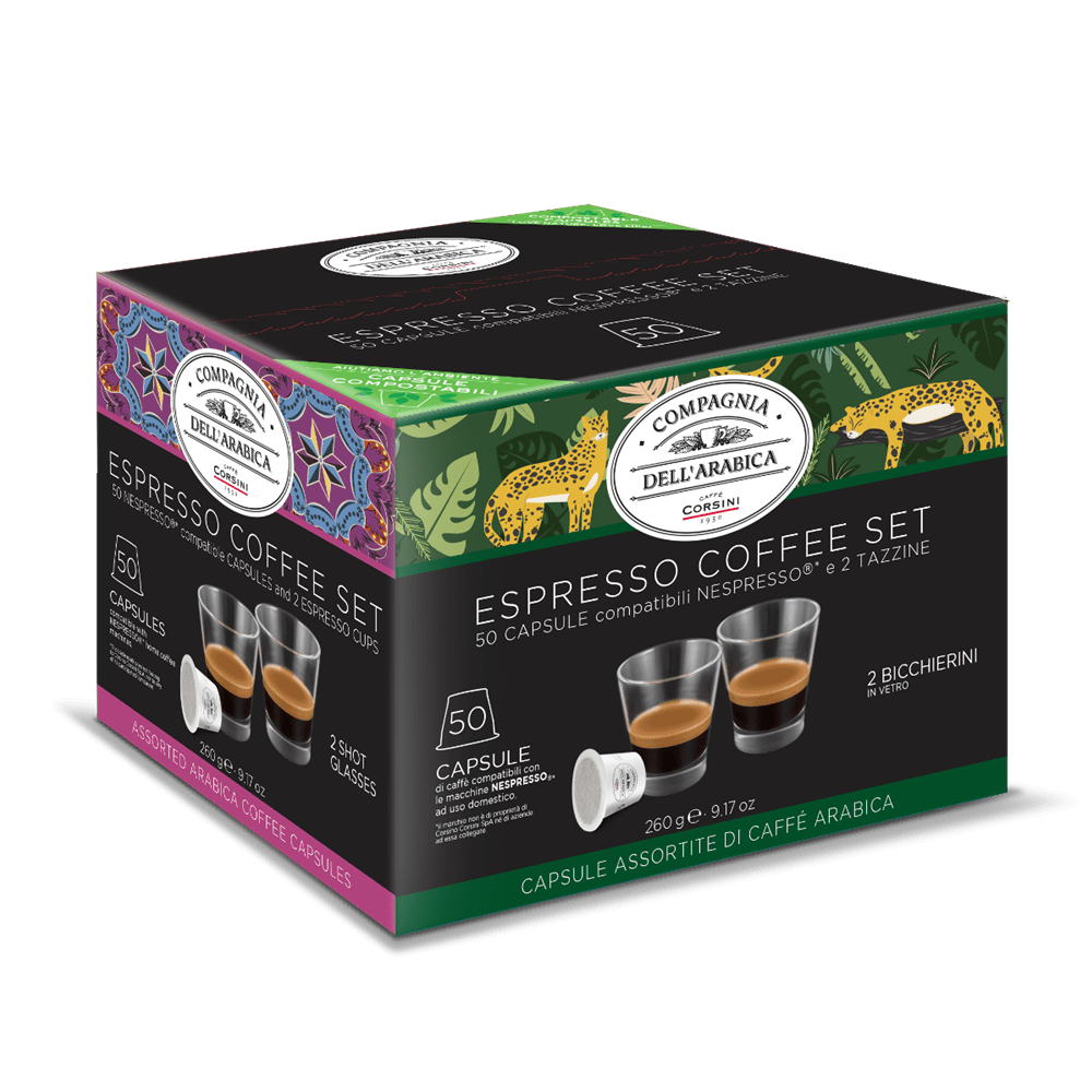 Corsini Gift Set (50 Nespresso Capsules and two coffee cups) Gift Sets Caffè Corsini