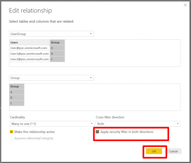 Power Bi Apply Security Filter In Both Directions Error at Viola