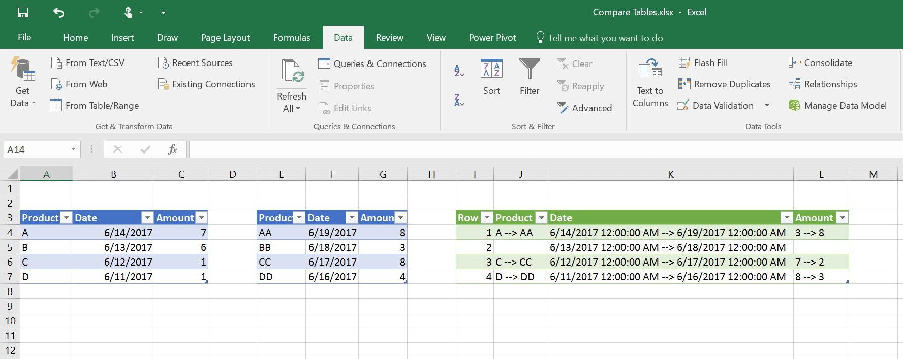 How To Compare Two Tables In Excel Power Query