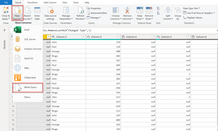 Automatically remove empty columns and rows from a table in Power BI