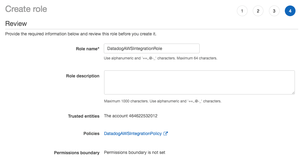 Error Datadog is not authorized to perform stsAssumeRole