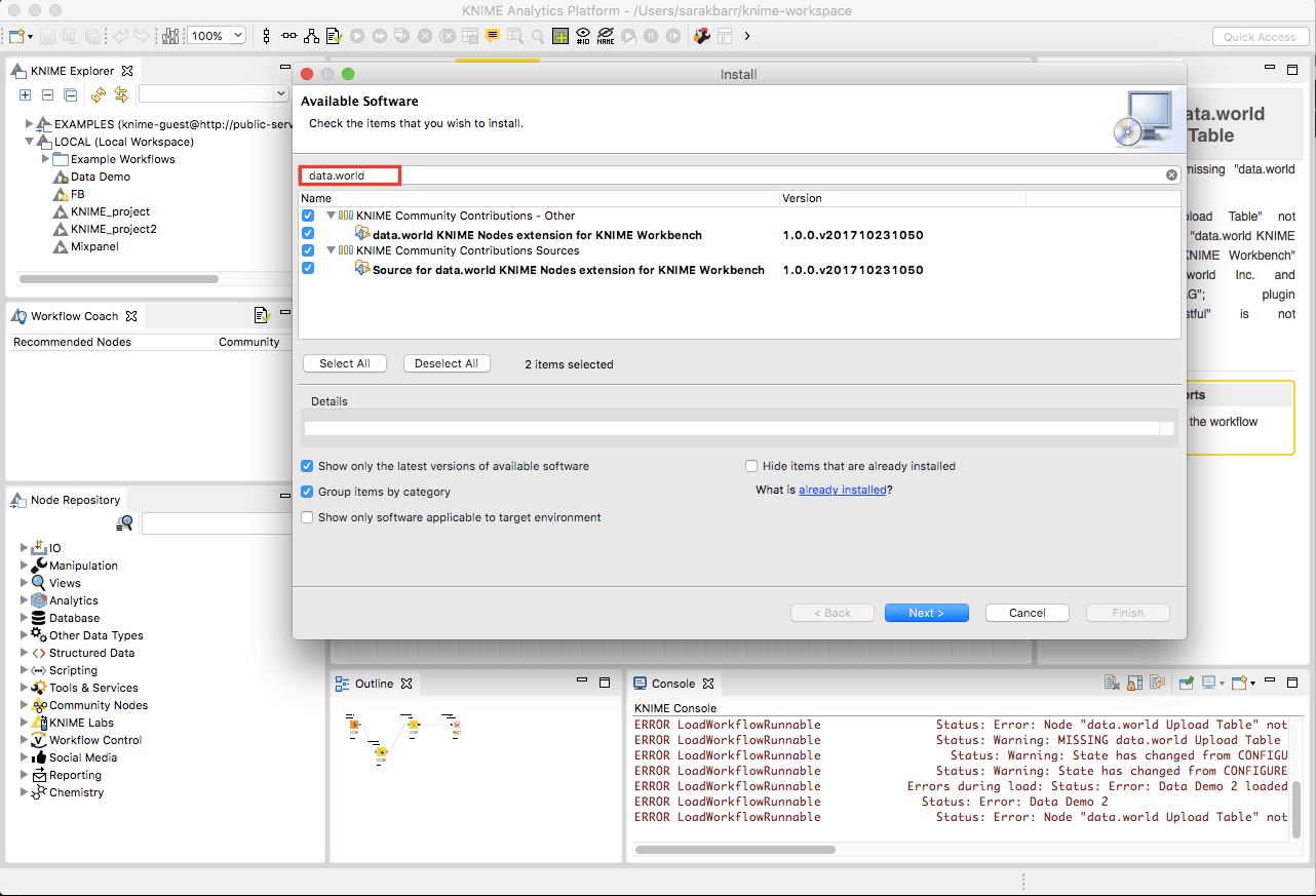 data.world and KNIME