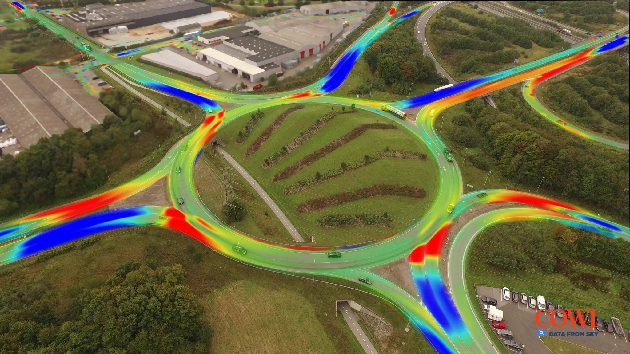 COWI road traffic safety monitoring with drone DataFromSky