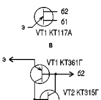Схема аналог однопереходного транзистора кт117