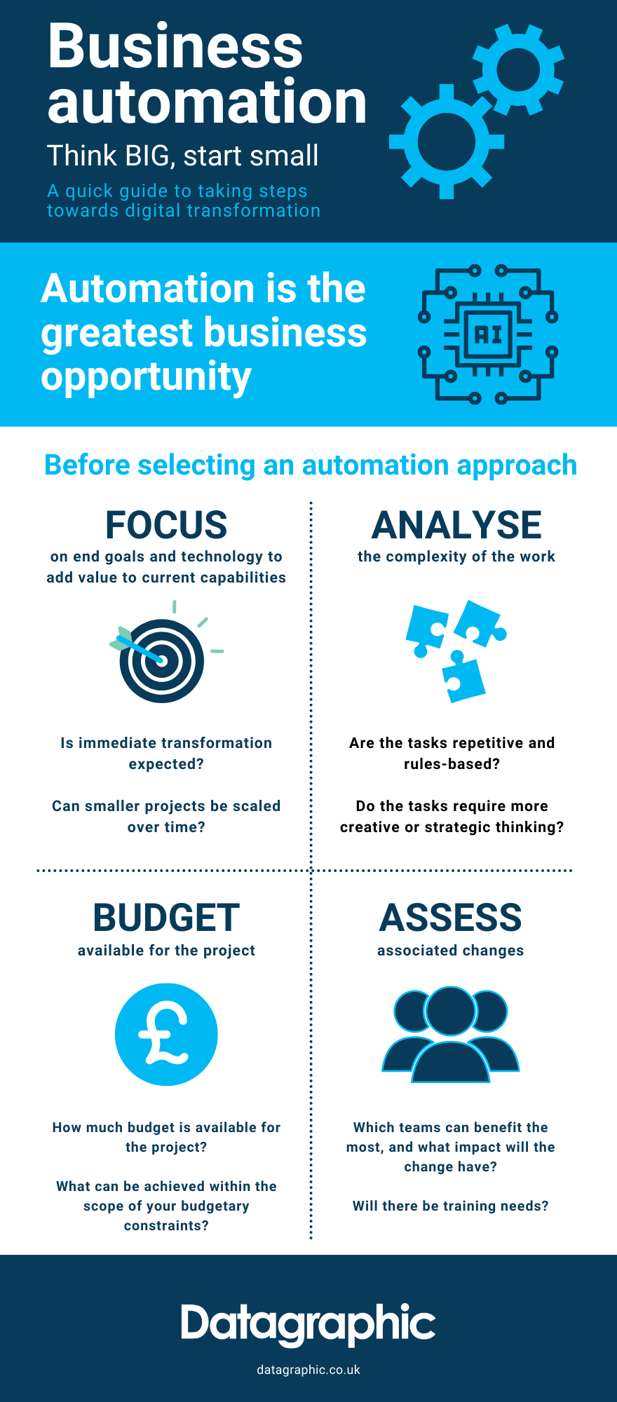 Business Automation Questions to Answer [Infographic] Datagraphic