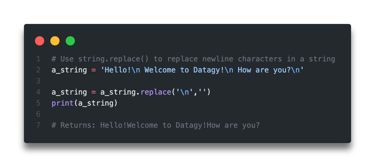 Python Remove Newline Character from String • datagy