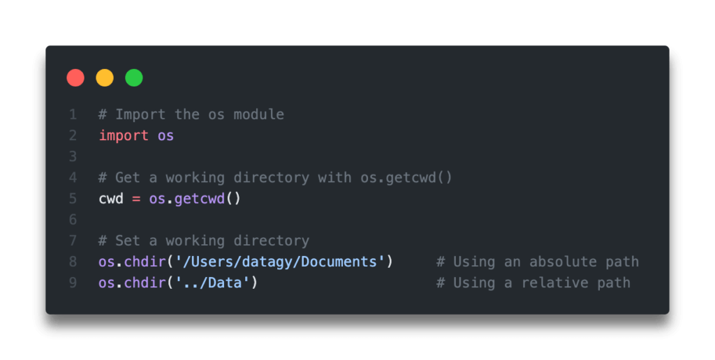 Python Get and Change the Working Directory • datagy