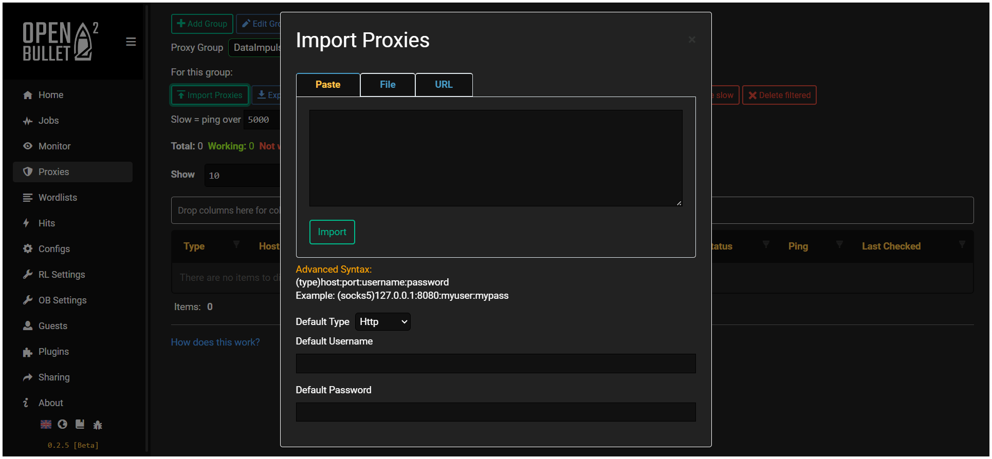 Residential proxies for OpenBullet Connecting Tutorial DataImpulse