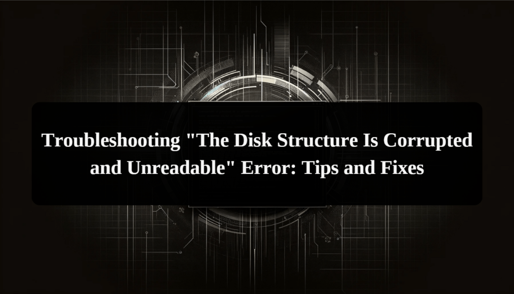 Troubleshooting "The Disk Structure Is Corrupted and Unreadable" Error