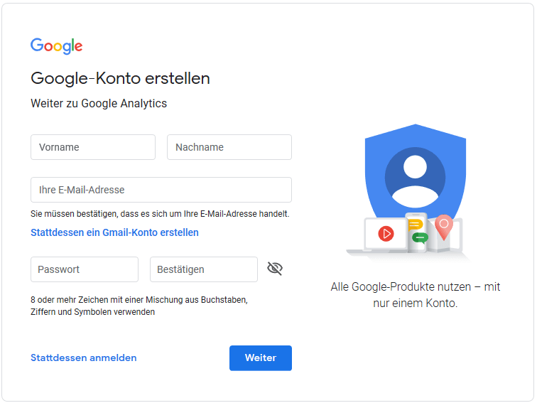 Google Analytics einbinden Konto erstellen & Tracking Code