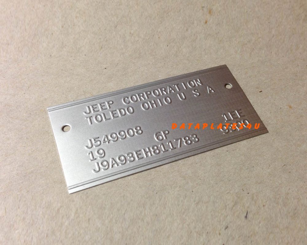 ONEOFF DATA PLATES Dataplates4U