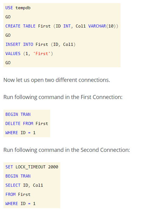 HOW TO SET LOCK_TIMEOUT – SQL Sunucu Tecrübelerinizi Beraber Geliştirelim