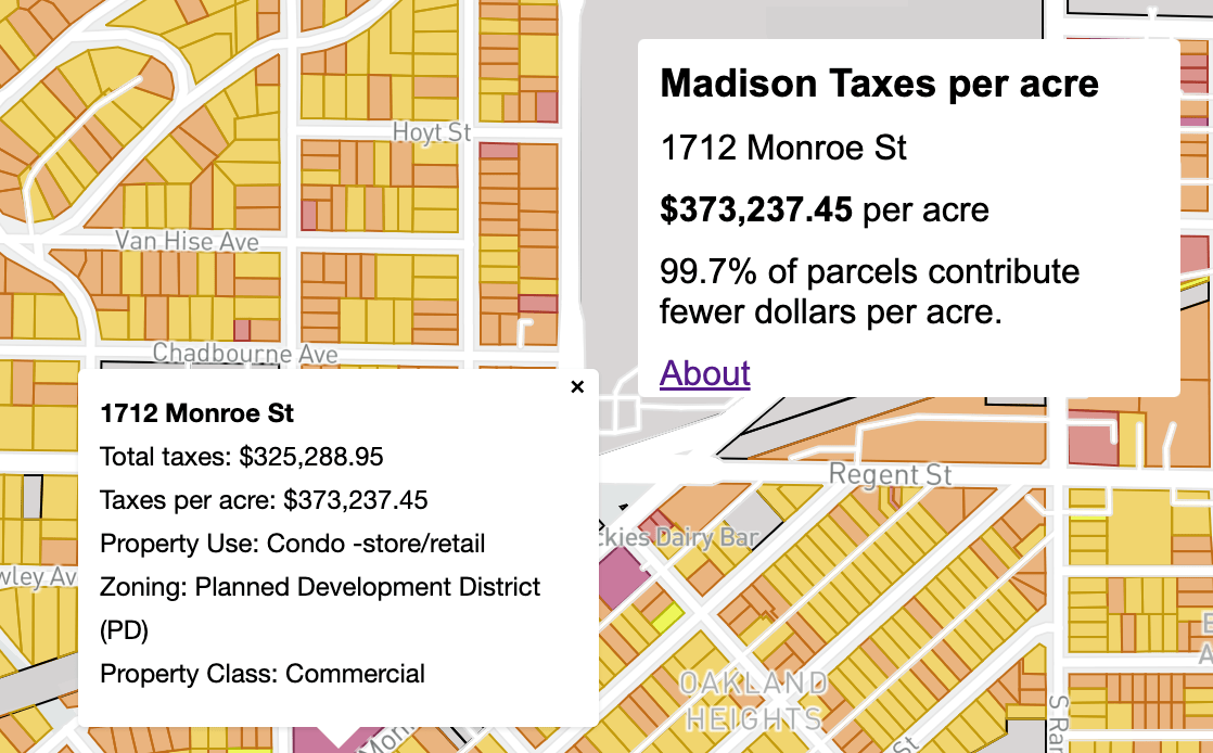 Madison Property Tax Value Per Acre
