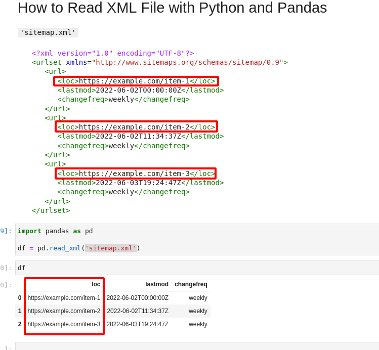 Read xml files in python