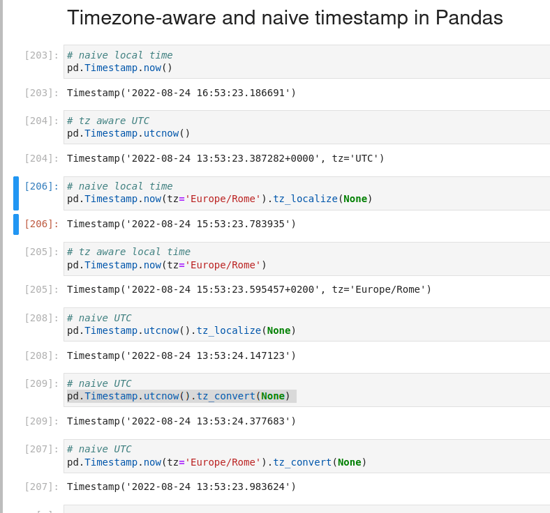 Timezoneaware and naive timestamp in Pandas