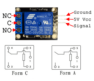 SRD-05VDC-SL-C Pinout - 5V, SRD RELAY - SONGLE